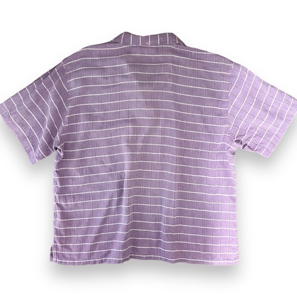 *SOLD* Patagonia Vintage Purple Plaid Short Sleeve Polo Shirt - Picture 3 of 9